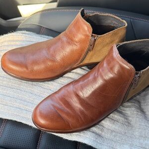 NOAT Brown Leather Suede Ankle Boots sz 39 us sz 8.5